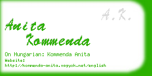 anita kommenda business card